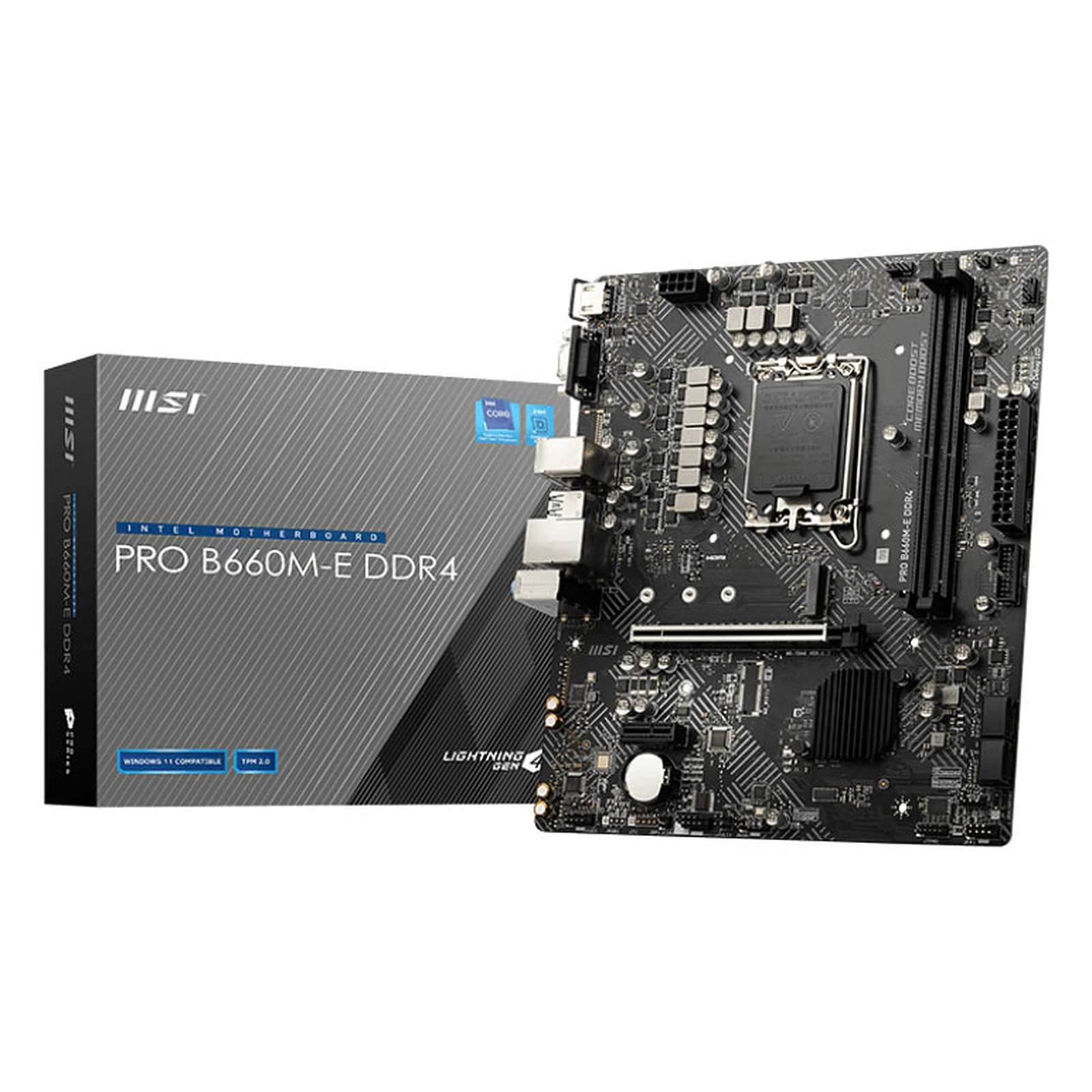 Carte mre MSI PRO B660M-E DDR4 Socket 1700 (Intel B660 Express) mATX, informatique ile de la Runion 974